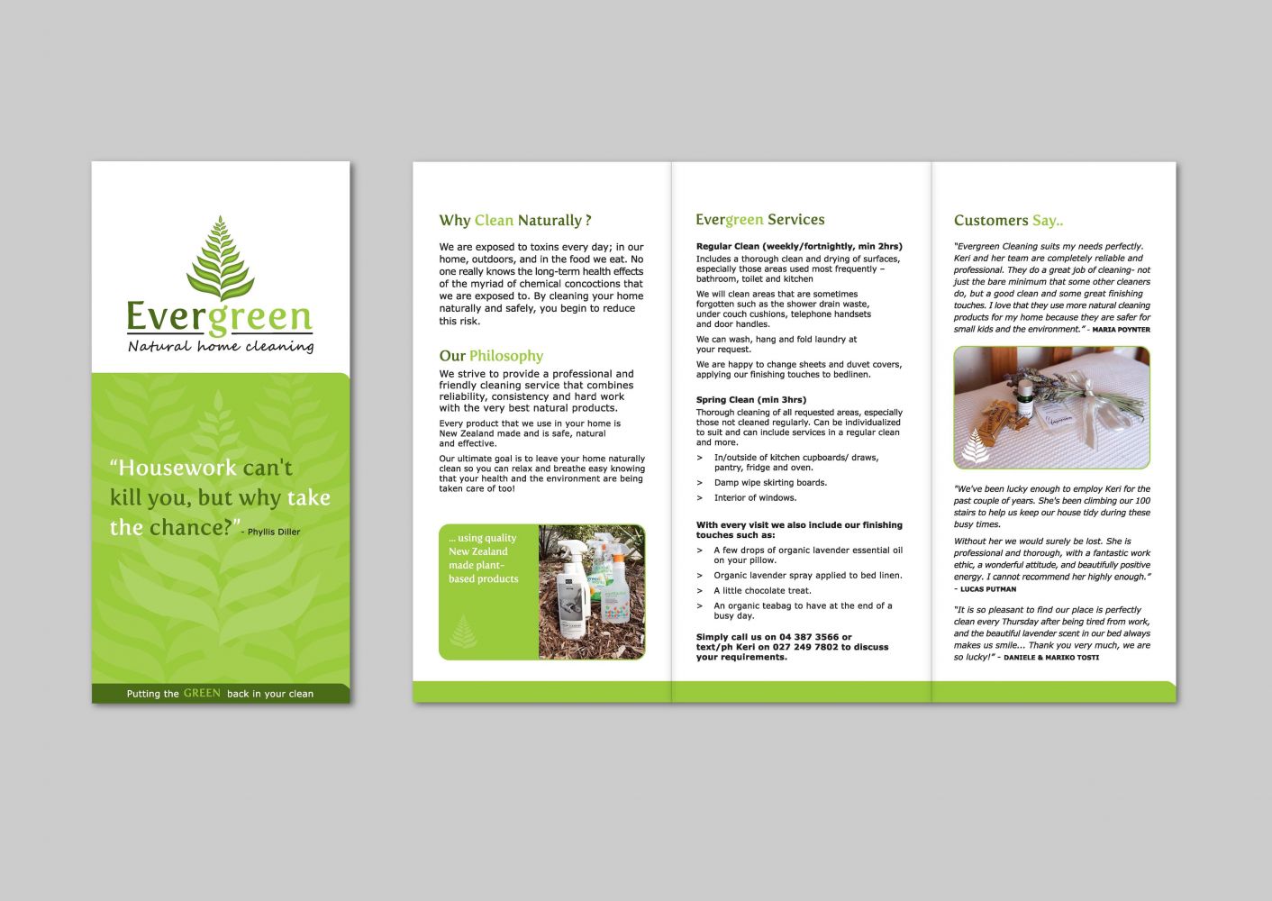Evergreen Natural Cleaning Promotional Brochure